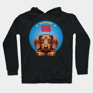 I Love my dog Dachshund Hoodie